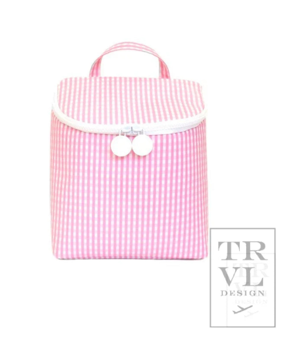 TRVL Pink Gingham Lunch Bag