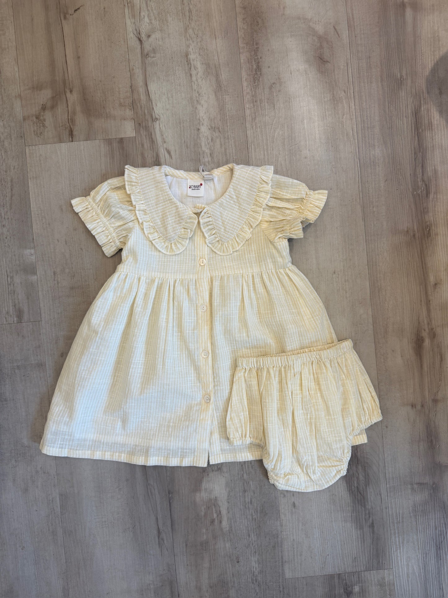 Yellow Stripe Linen Dress