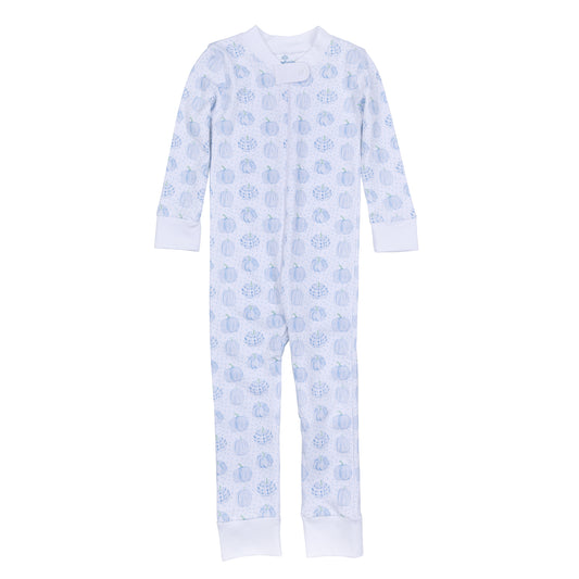 Precious Pumpkins Print Playsuit Blue