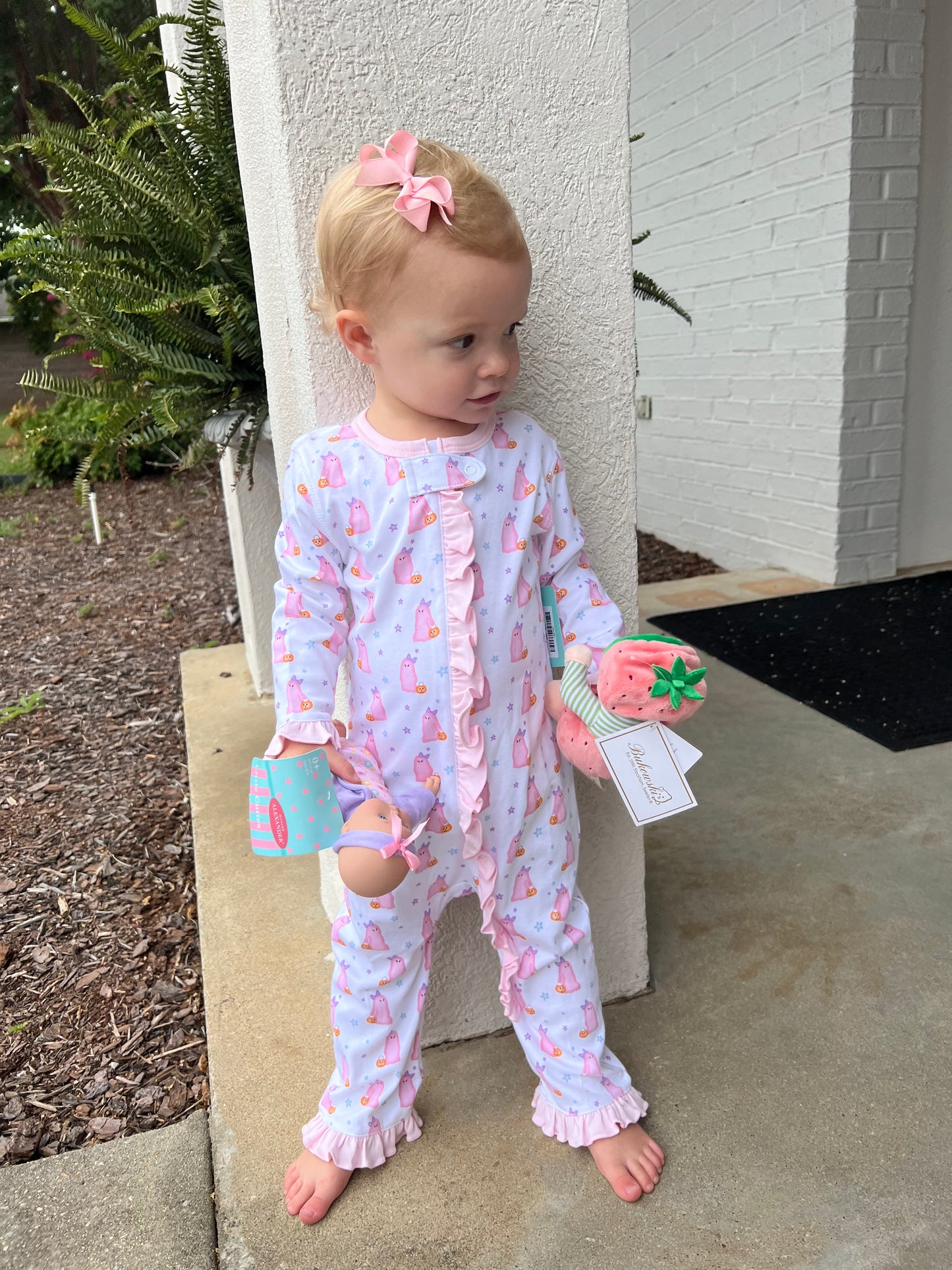 Pink Ghost Footless Romper