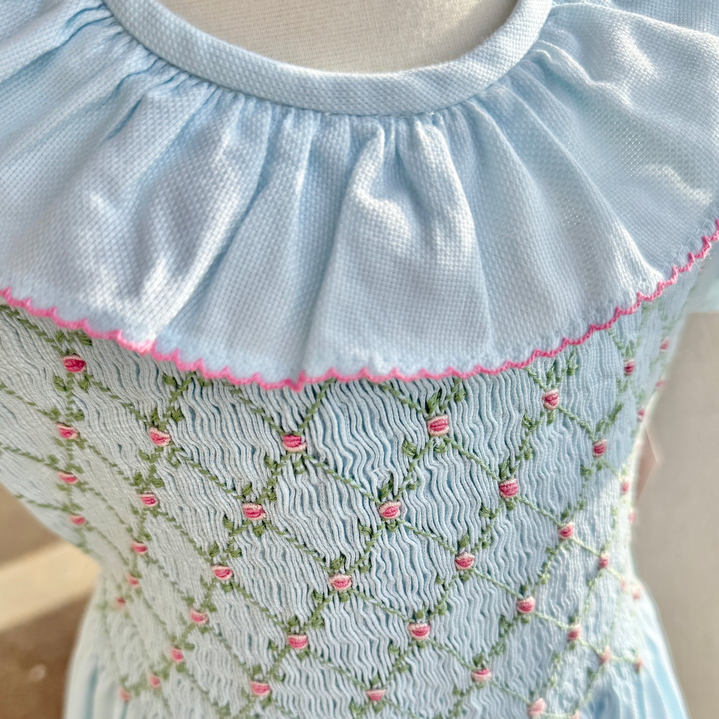 Classic Mint Smocked Yoke Dress