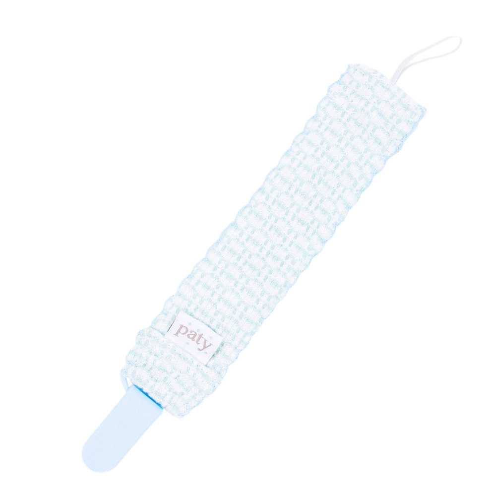 Paty Pacifier Clip WHT/BLU