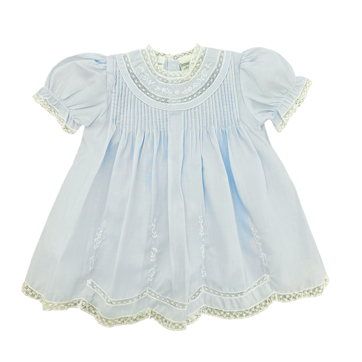 Feltman Blue & White Lace Trim Martha Dress