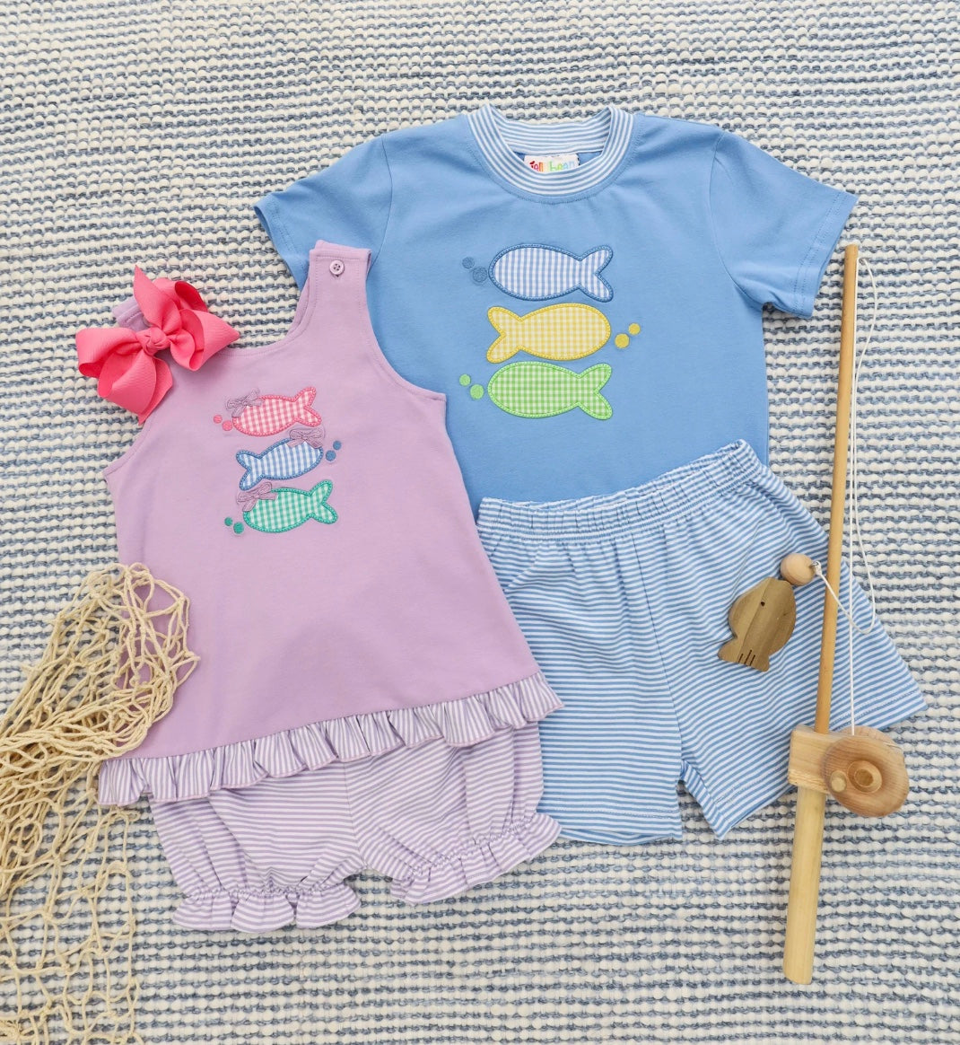Blue Fish Trio Shorts Set