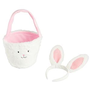 Easter Basket & Lighted Headband Set