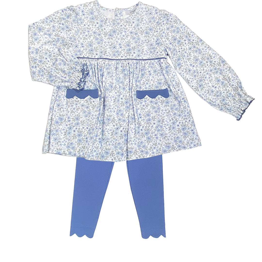 Ditzy Blue Floral Legging Set