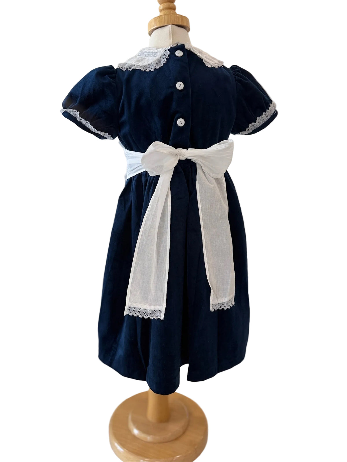 Navy Velvet Sash Dress