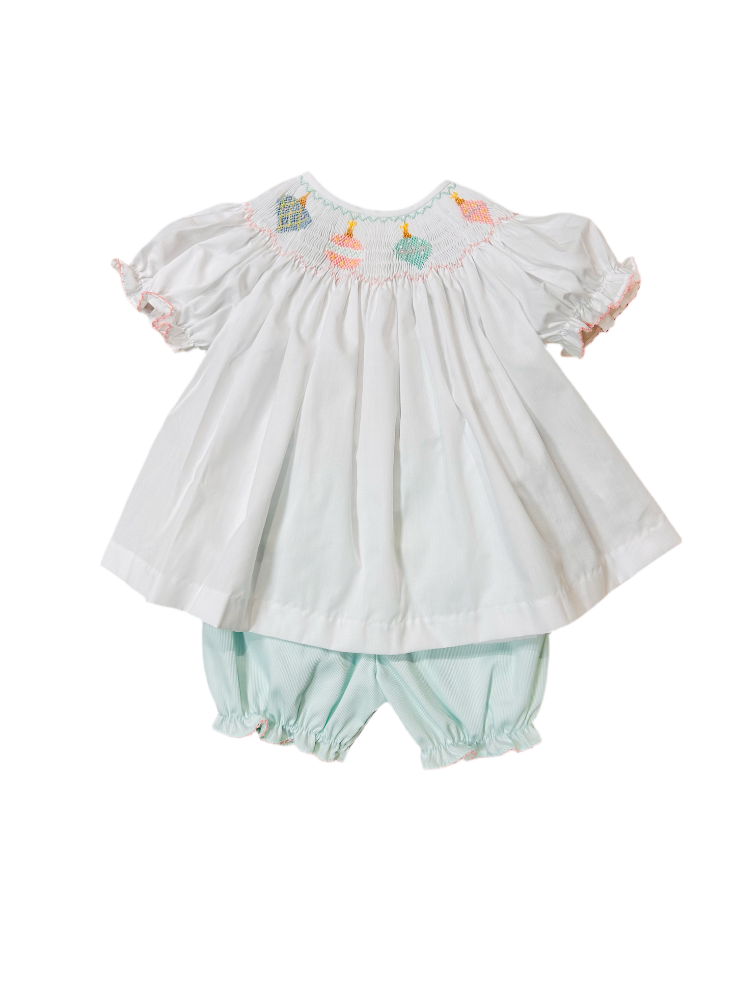 Deck the Halls Smocked Bloomer Set