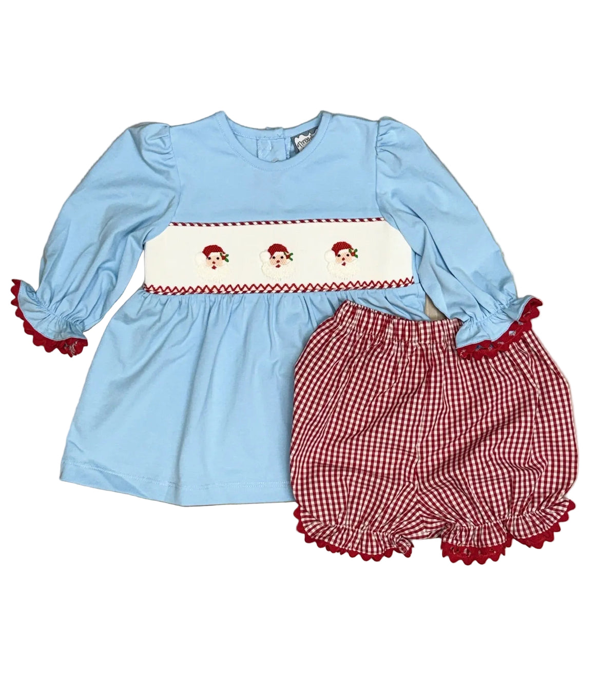 Santa Smocked Bloomer Set