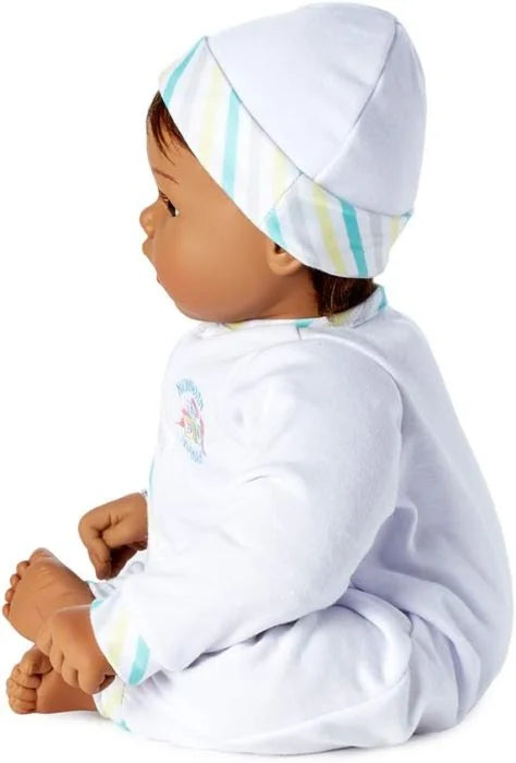 Newborn Nursery Doll -med skin, brown hair & eyes