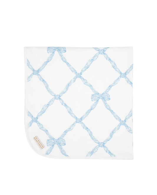 Baby Buggy Blanket Belle Meade Bow Blue #2609