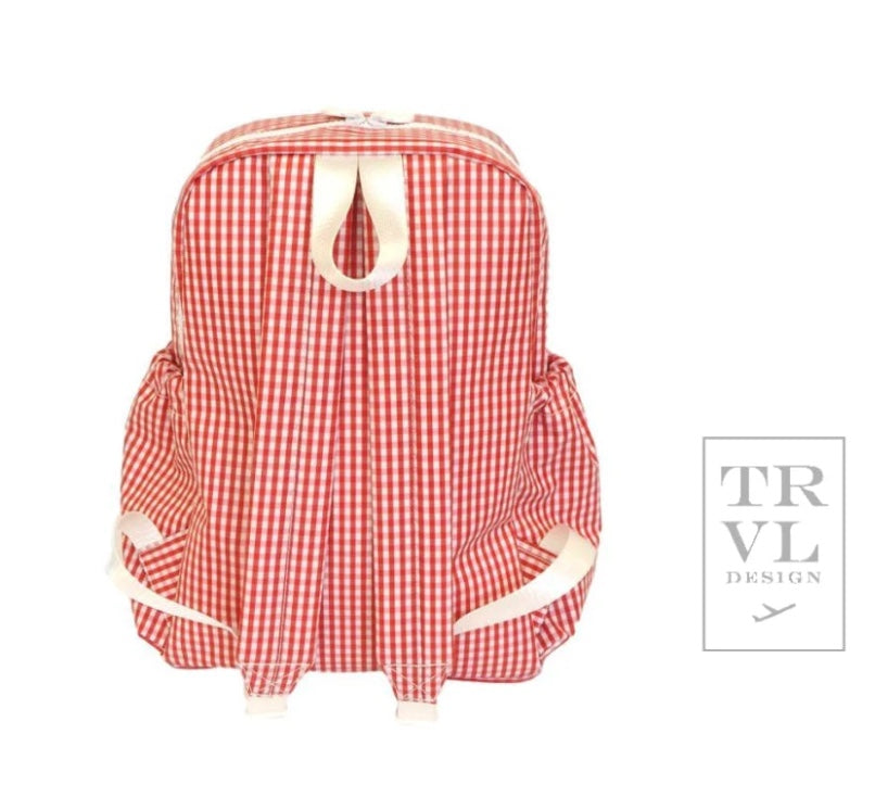 TRVL Red Gingham Backpack