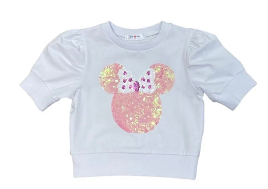 Sequin Minnie SS Puff Shirt
