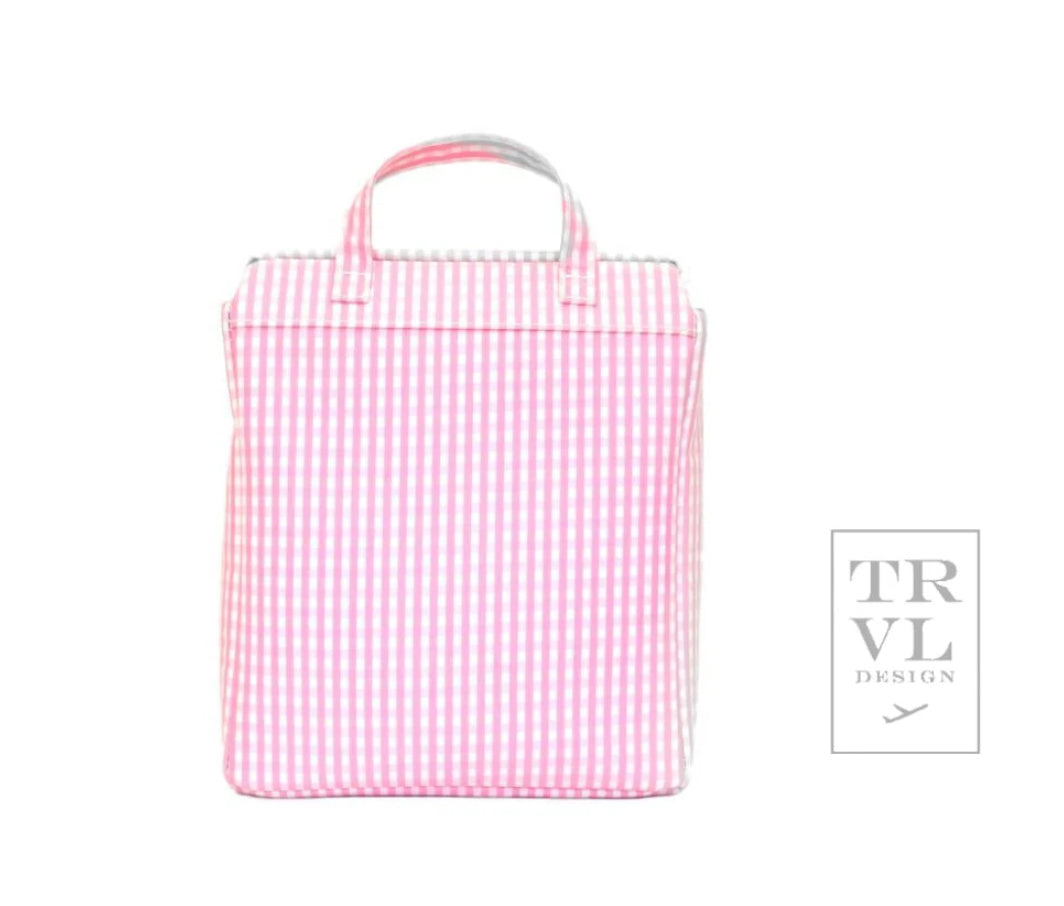 TRVL Pink Gingham Lunch Bag
