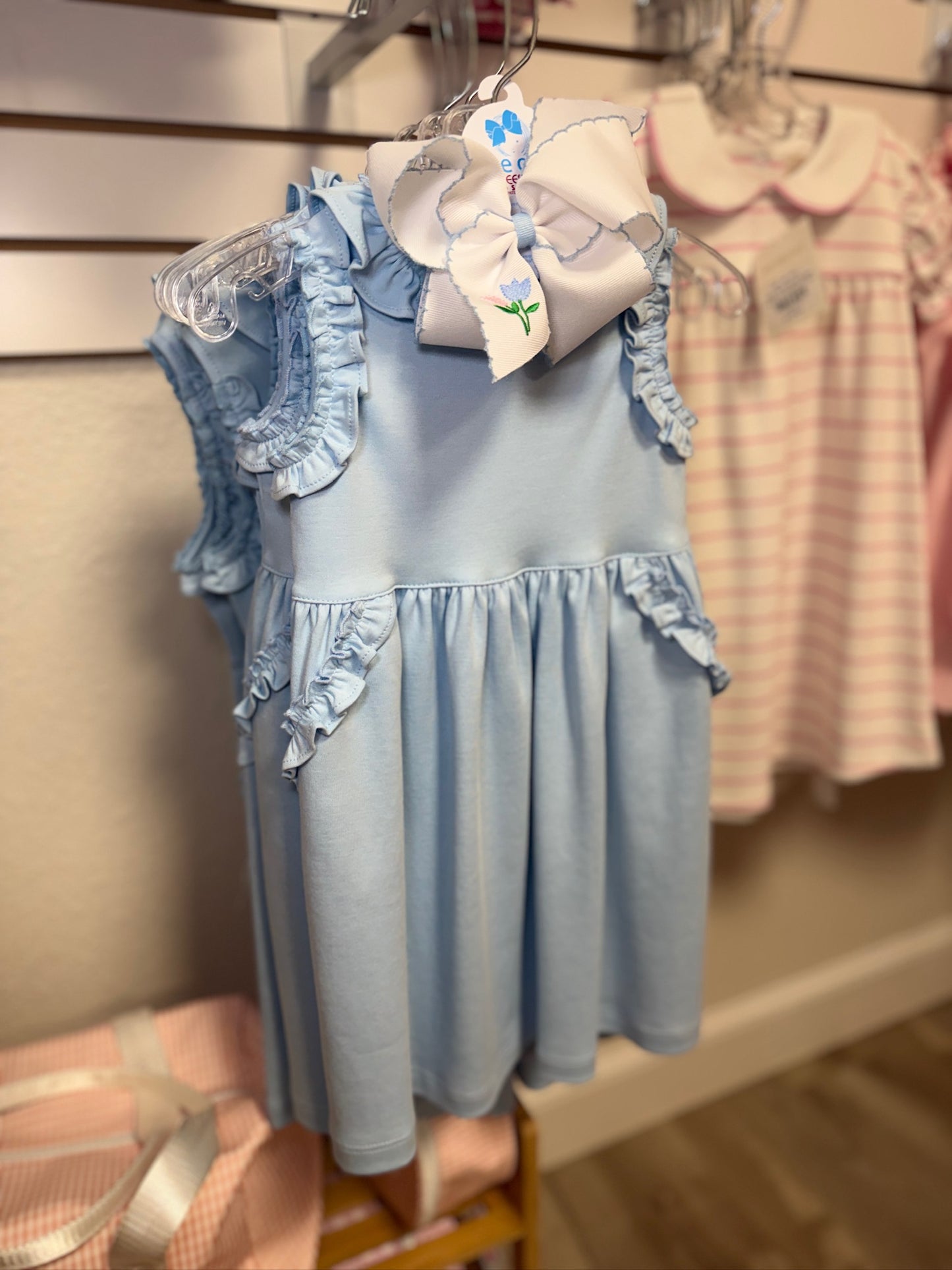 Blue Ruffled Squiggles Dress