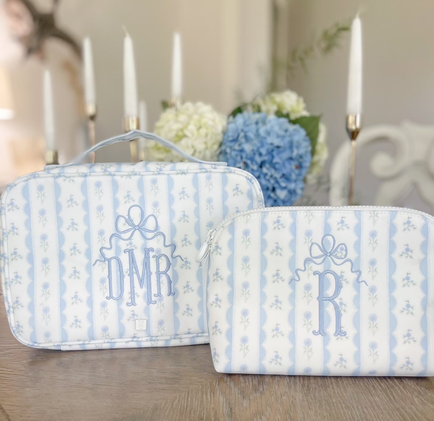 TRVL Blue Floral Stripe Goodie Bag