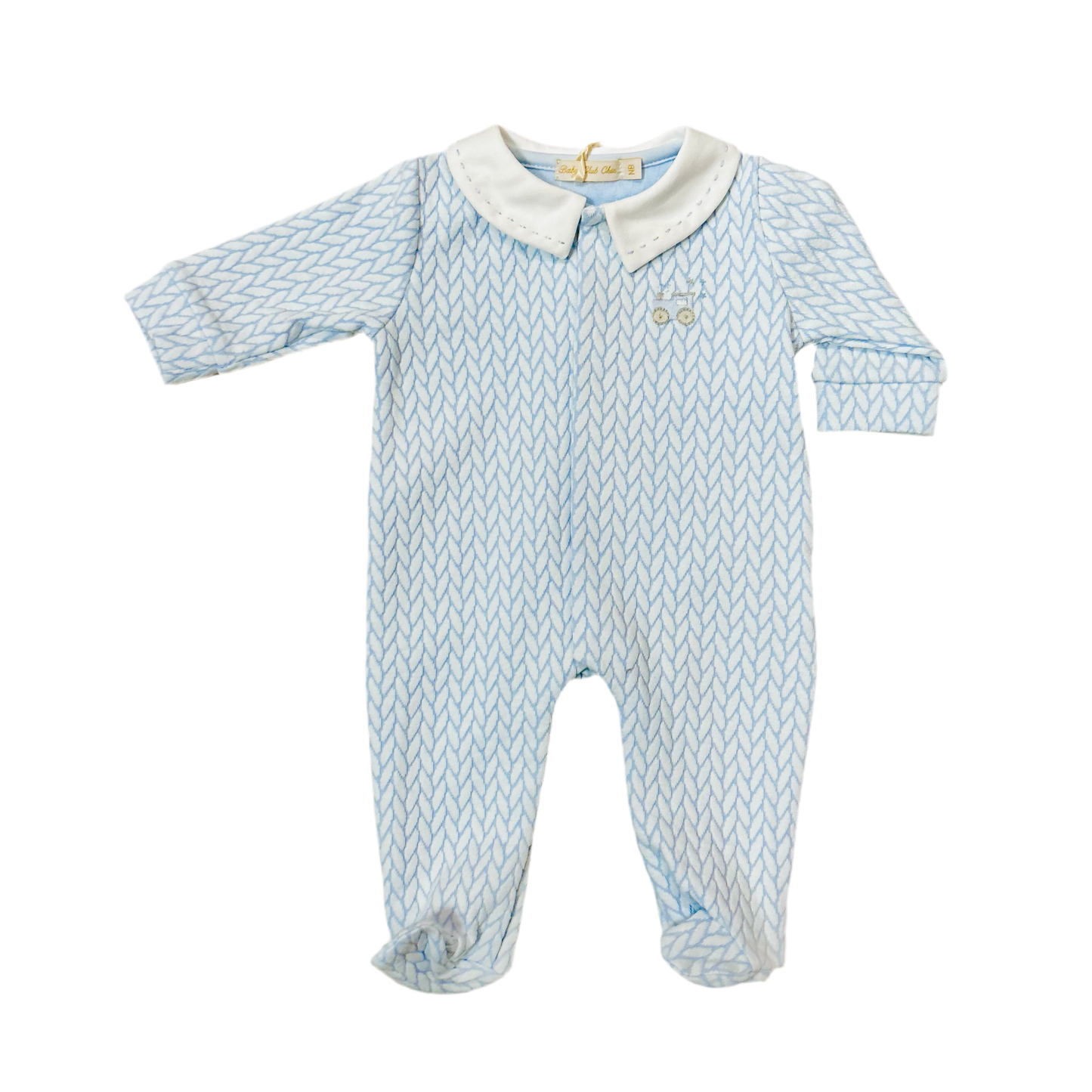 Heath Train Embroidered Footie