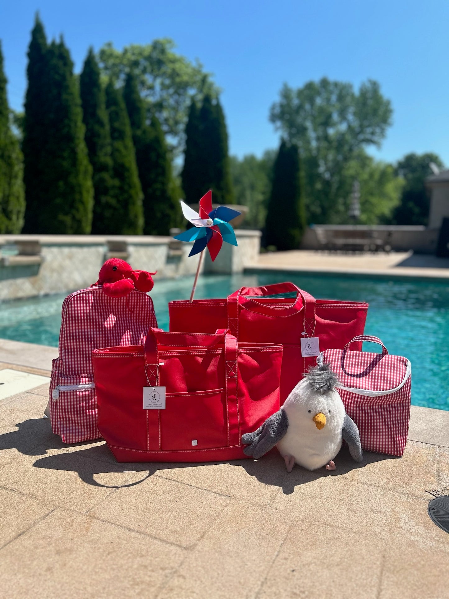 Canvas Tote Medium Bag - Red