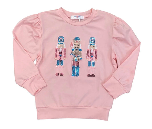 Sequin Nutcracker LS Puff Shirt