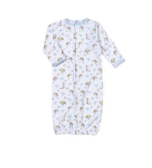 Howdy Baby Converter Gown - Blue with Hat