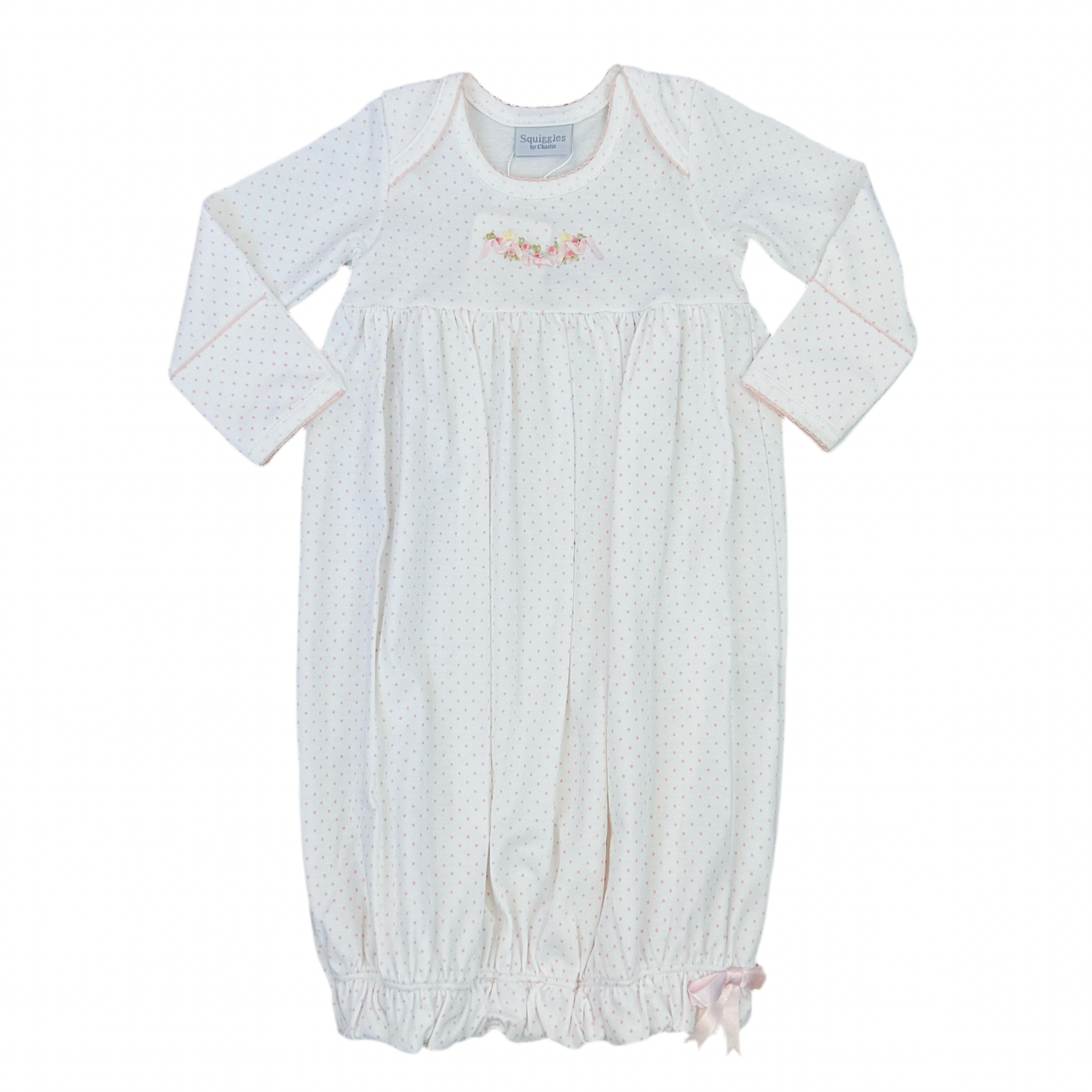 Squiggles Bow Roses Shoulder Gown