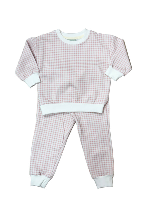Patti's Pink Gingham Jogger Set