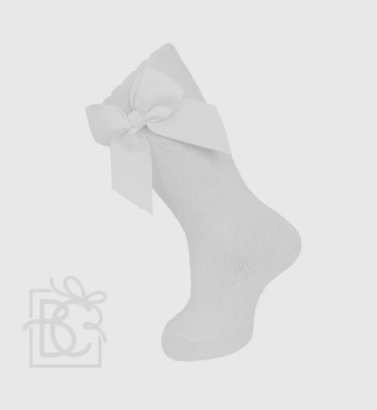 Carlomagno Knee Hi Sock White GG Ribbon