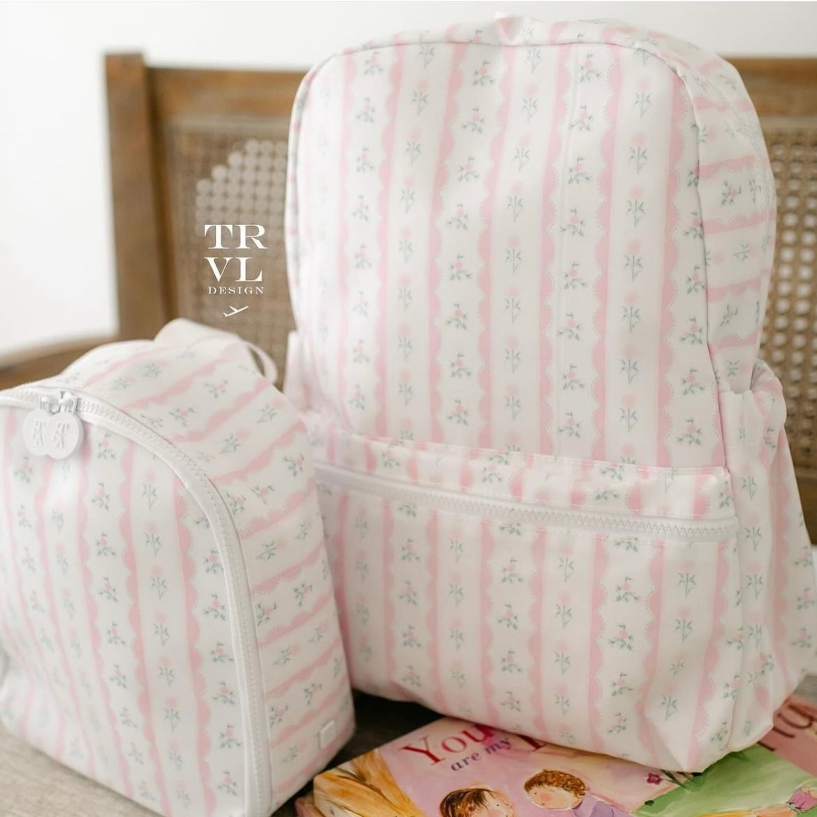 TRVL Pink Ribbon Floral Backpack