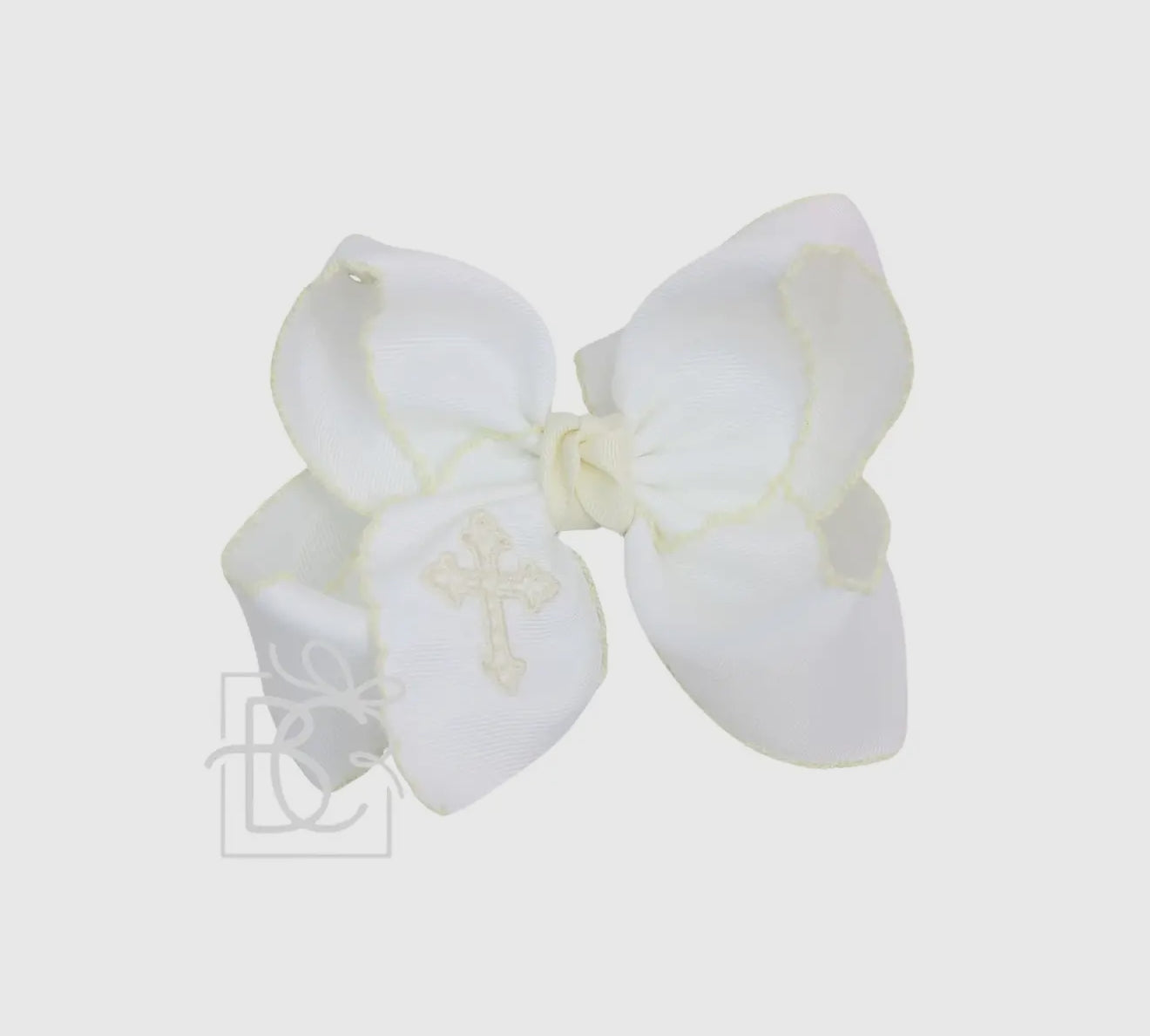 Embroidered Cross Bow -Antique White