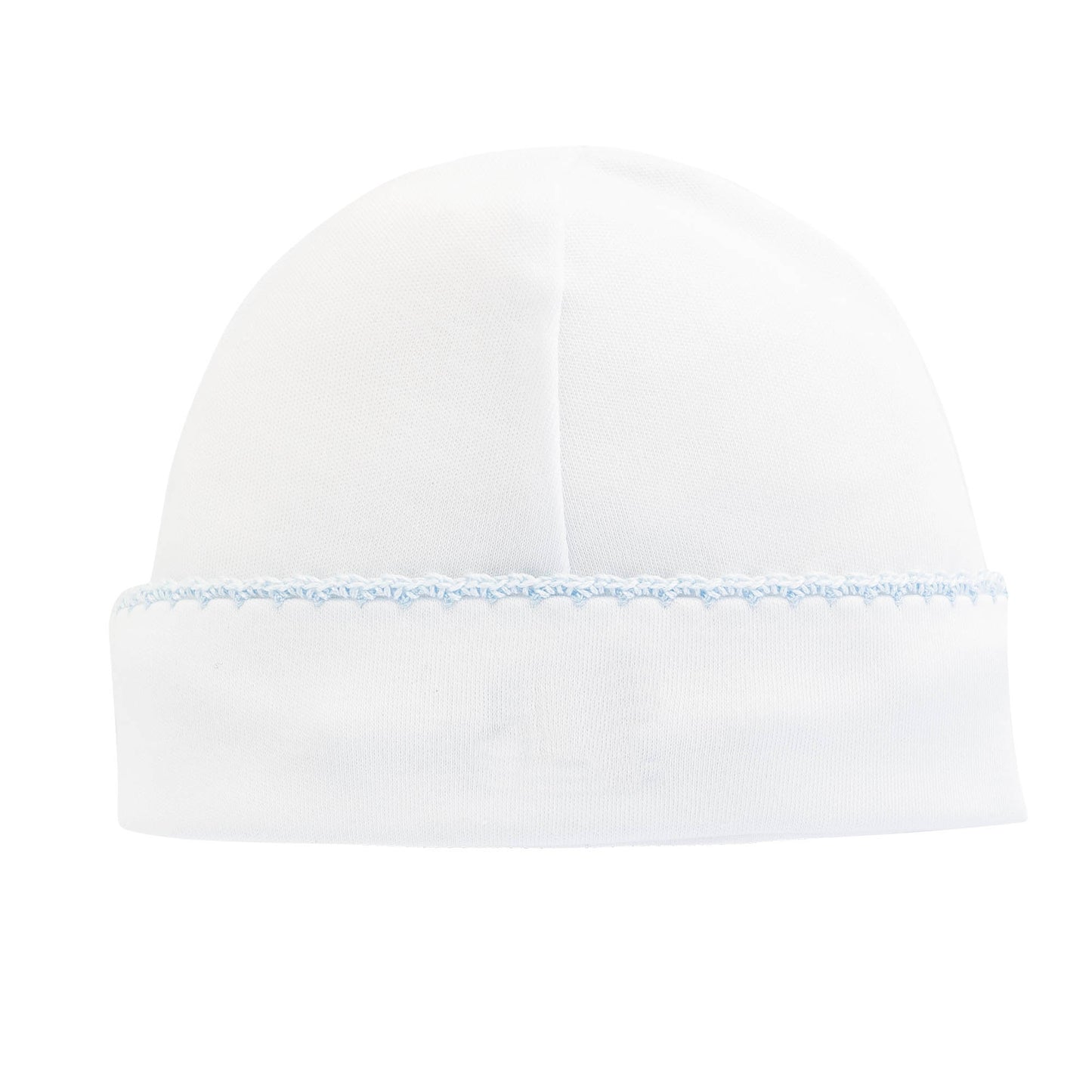 Pima Beanie with Blue Trim
