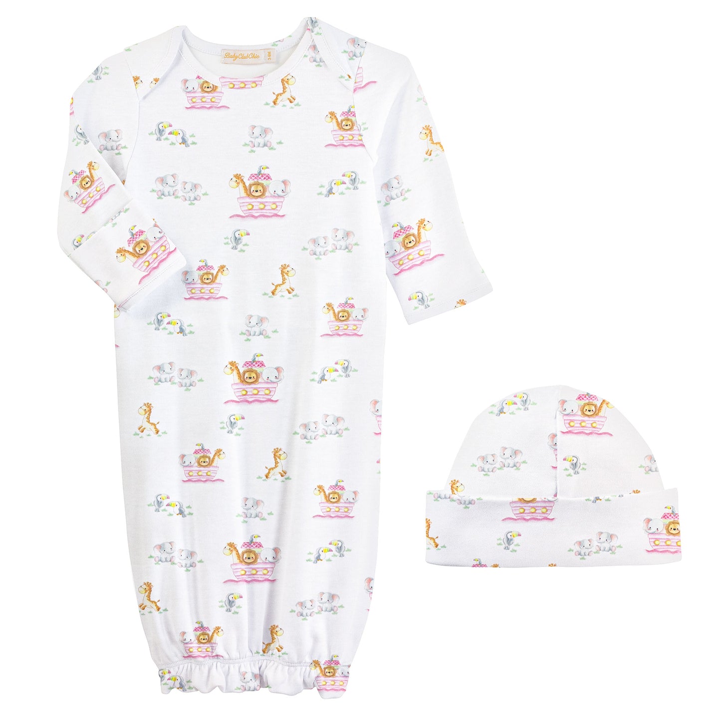 Pink Noah’s Ark Gown & Hat