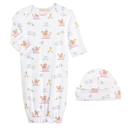 Pink Noah’s Ark Gown & Hat