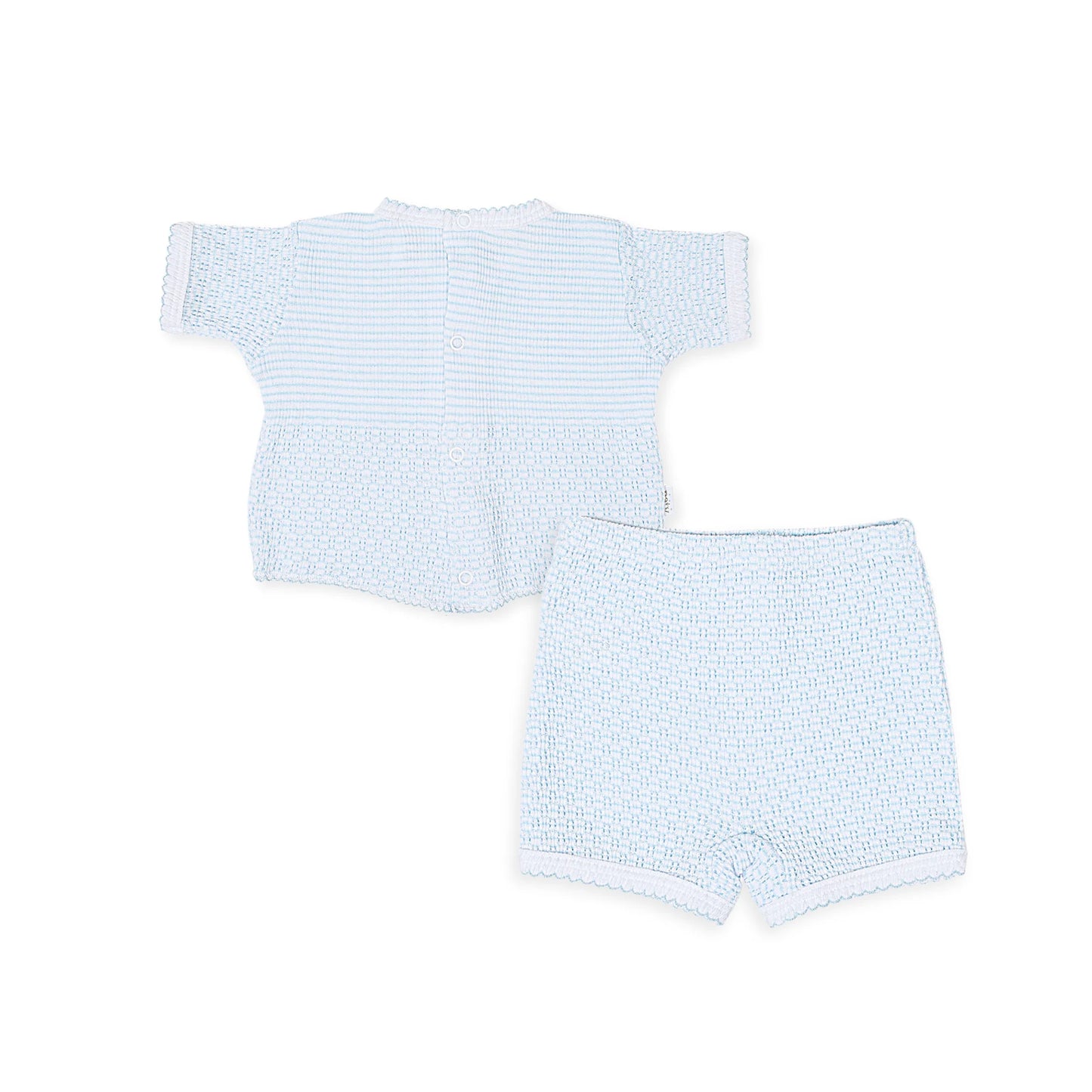 Paty Blue Knit Shorts Set