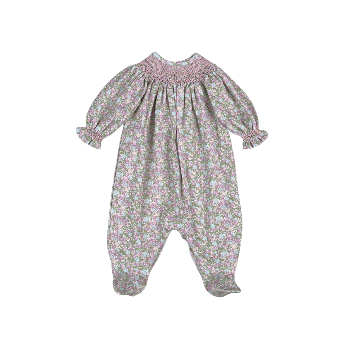 Eve Floral Smocked Bishop Footie