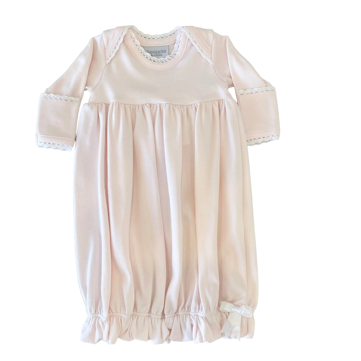 Pink Squiggles Gown with WHT Trim