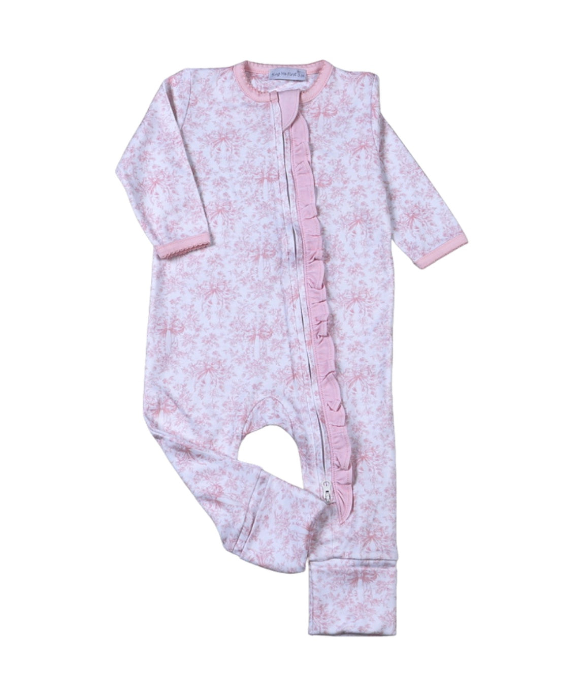GiGi Pink Toile Zipper Footie
