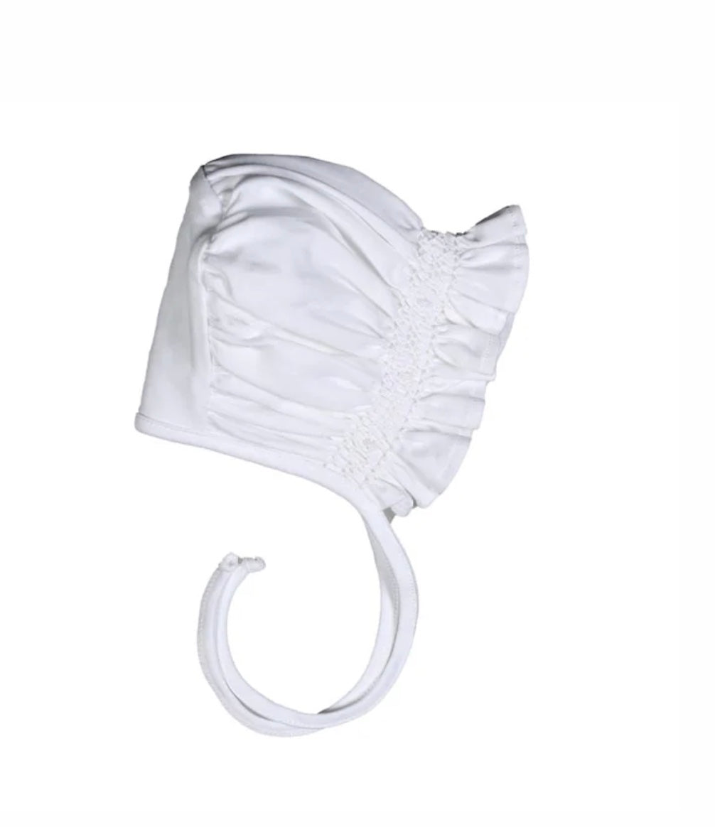 Lee's White/Blue Smocked Gown & Bonnet