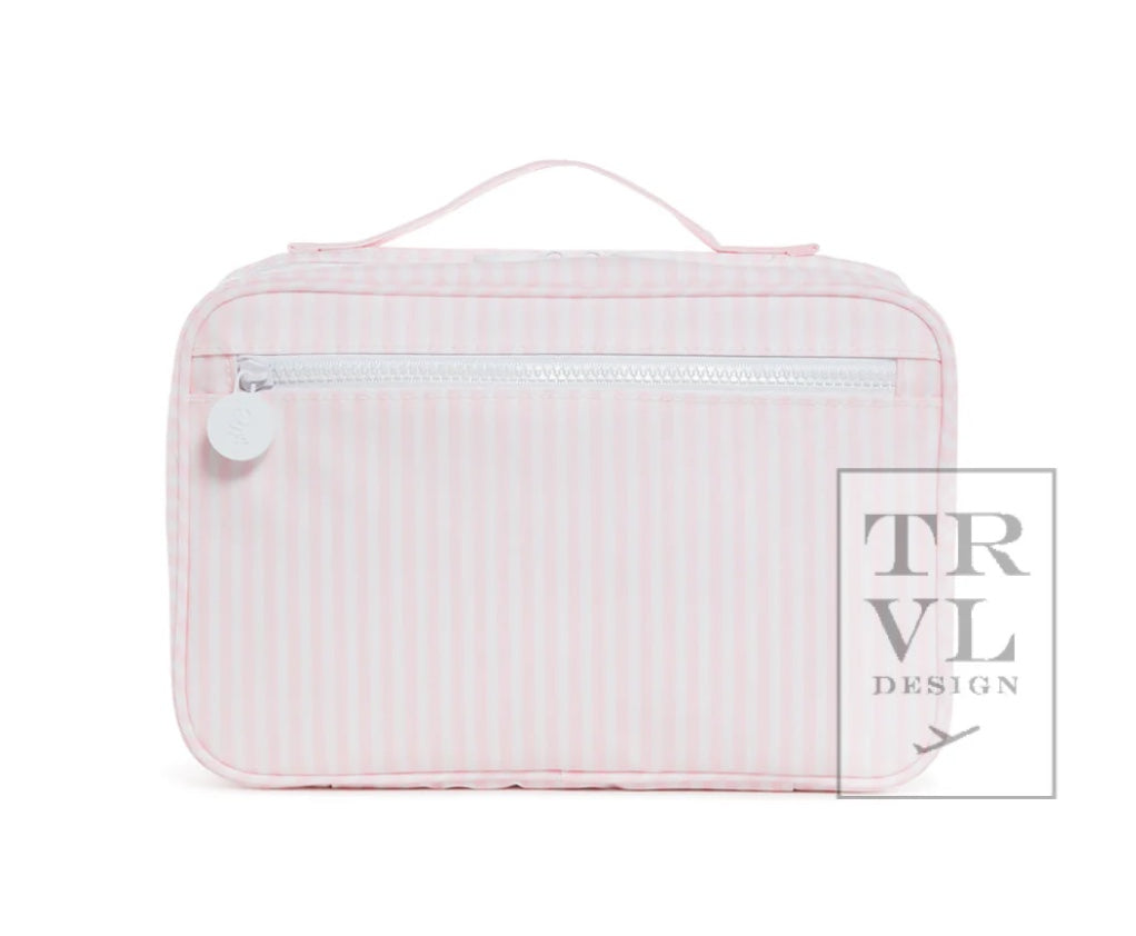 TRVL Pimlico Stripe Hanging Toiletry Bag - Pink
