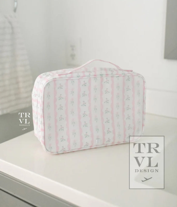 TRVL Hanging Toiletry Bag Ribbon Floral - Pink
