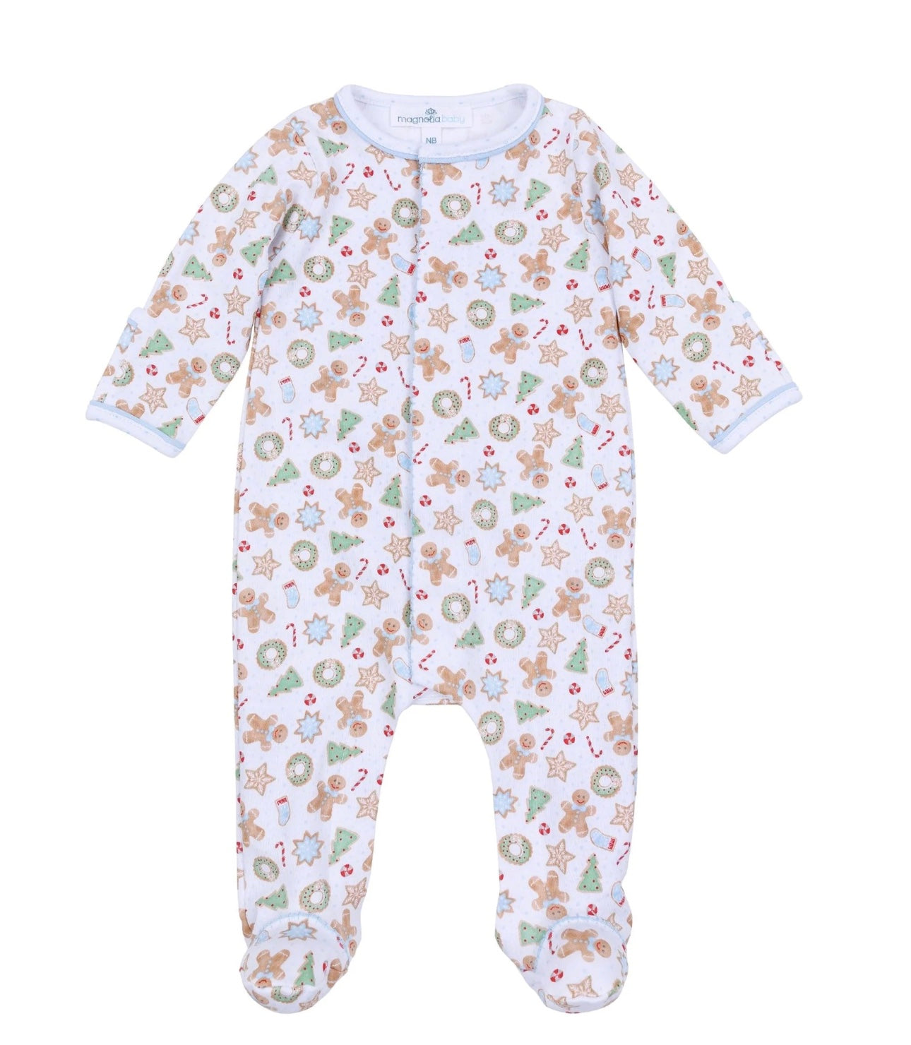 Frosted Wonderland Zip Footie - Blue