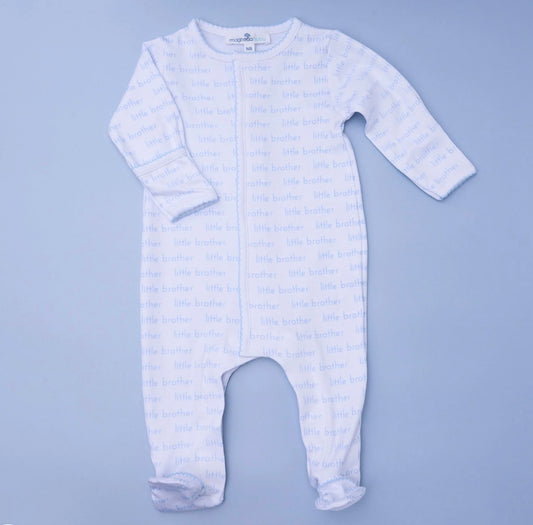 Little Brother Print Footie with snaps