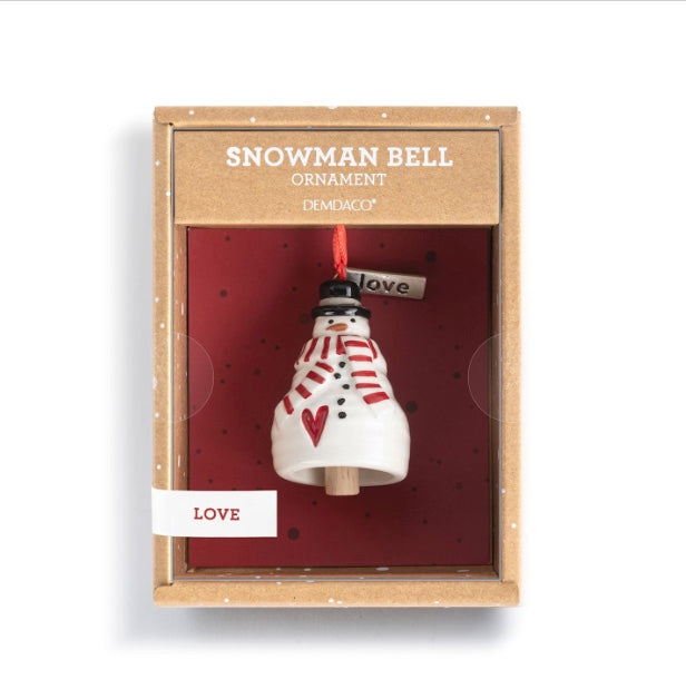 Love Snowman Mini Bell Ornament