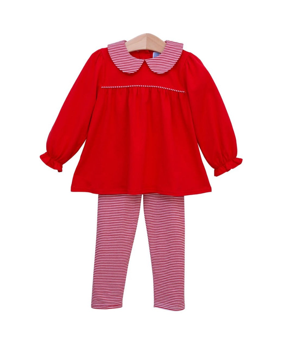 Abigail Red Pants Set