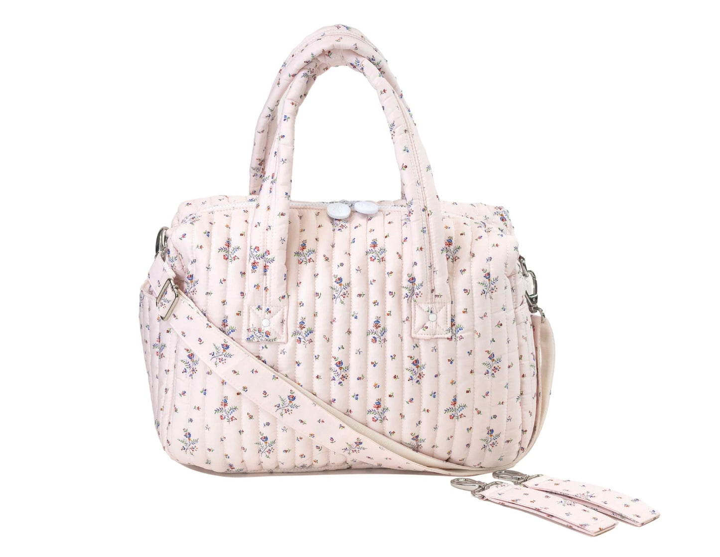 TRVL Quilted Pink Fleurie Stroller Bag