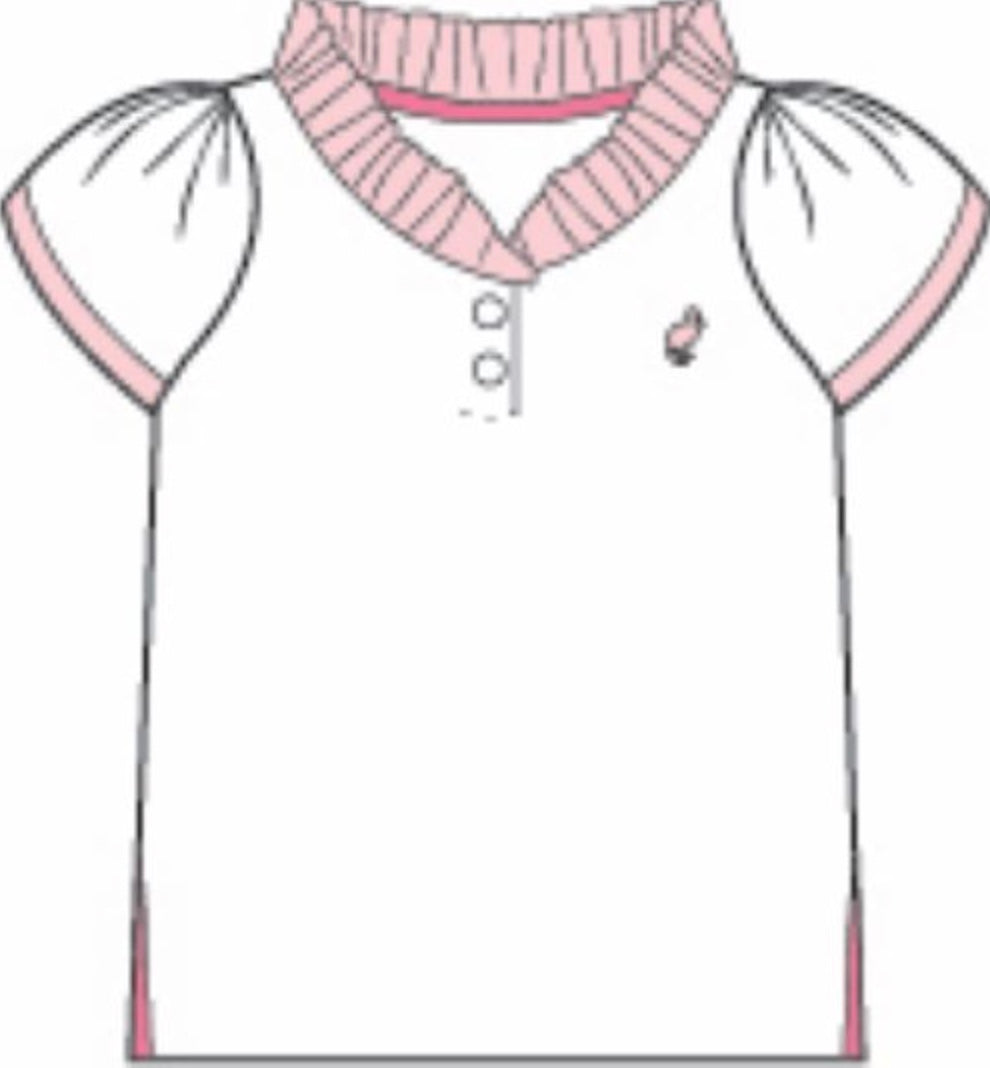 Little Miss Prim & Proper Polo Wht/Pnk