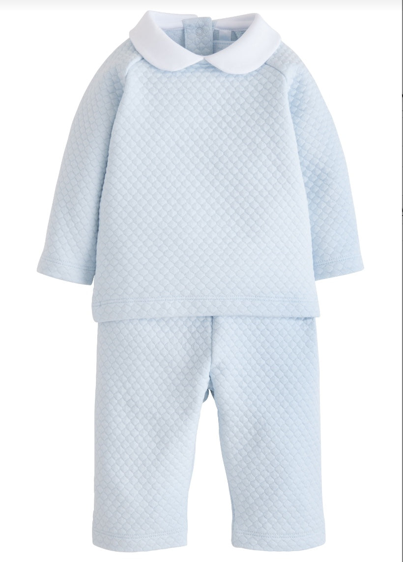 Quilted Pants Set - Blue