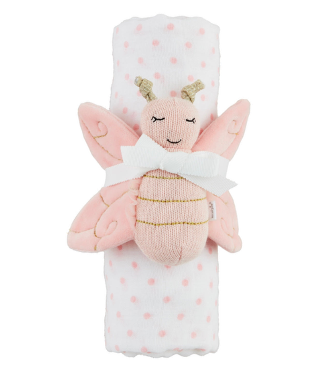 Polka Dot Swaddle & Rattle