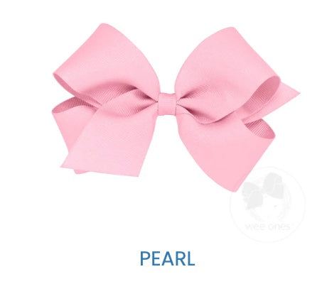 Med Classic Grosgrain Hair Bow (plain wrap)