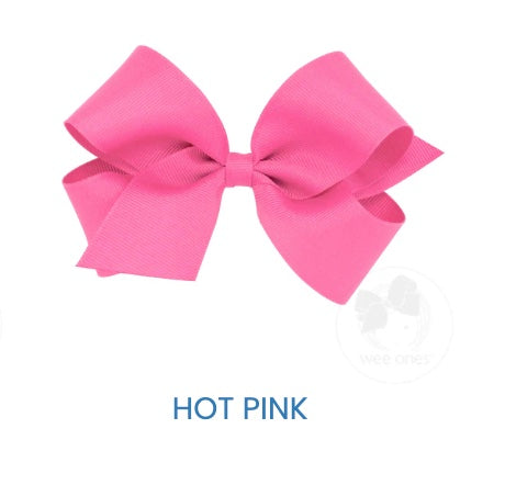 Med Classic Grosgrain Hair Bow (plain wrap)