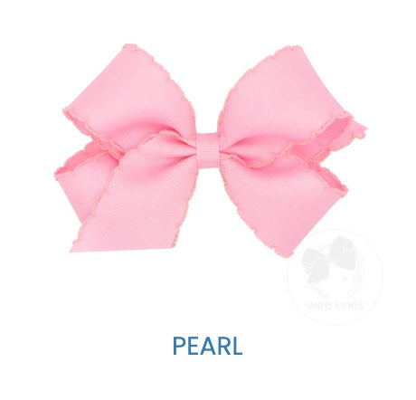 Med Grosgrain Bow w/matching moonstitch